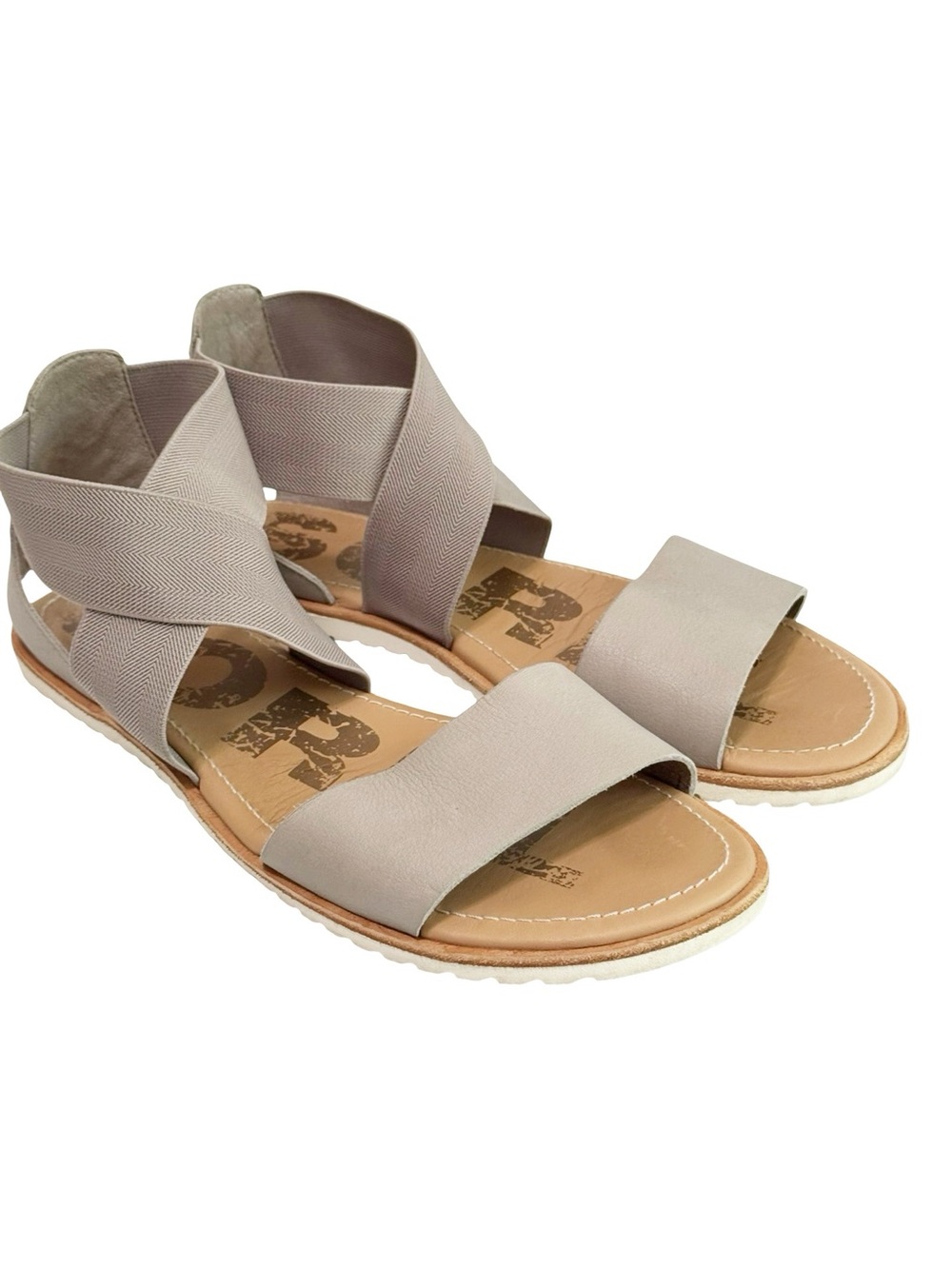 Sorel Ella Slingback Criss Cross Strappy Sandal Gray 8